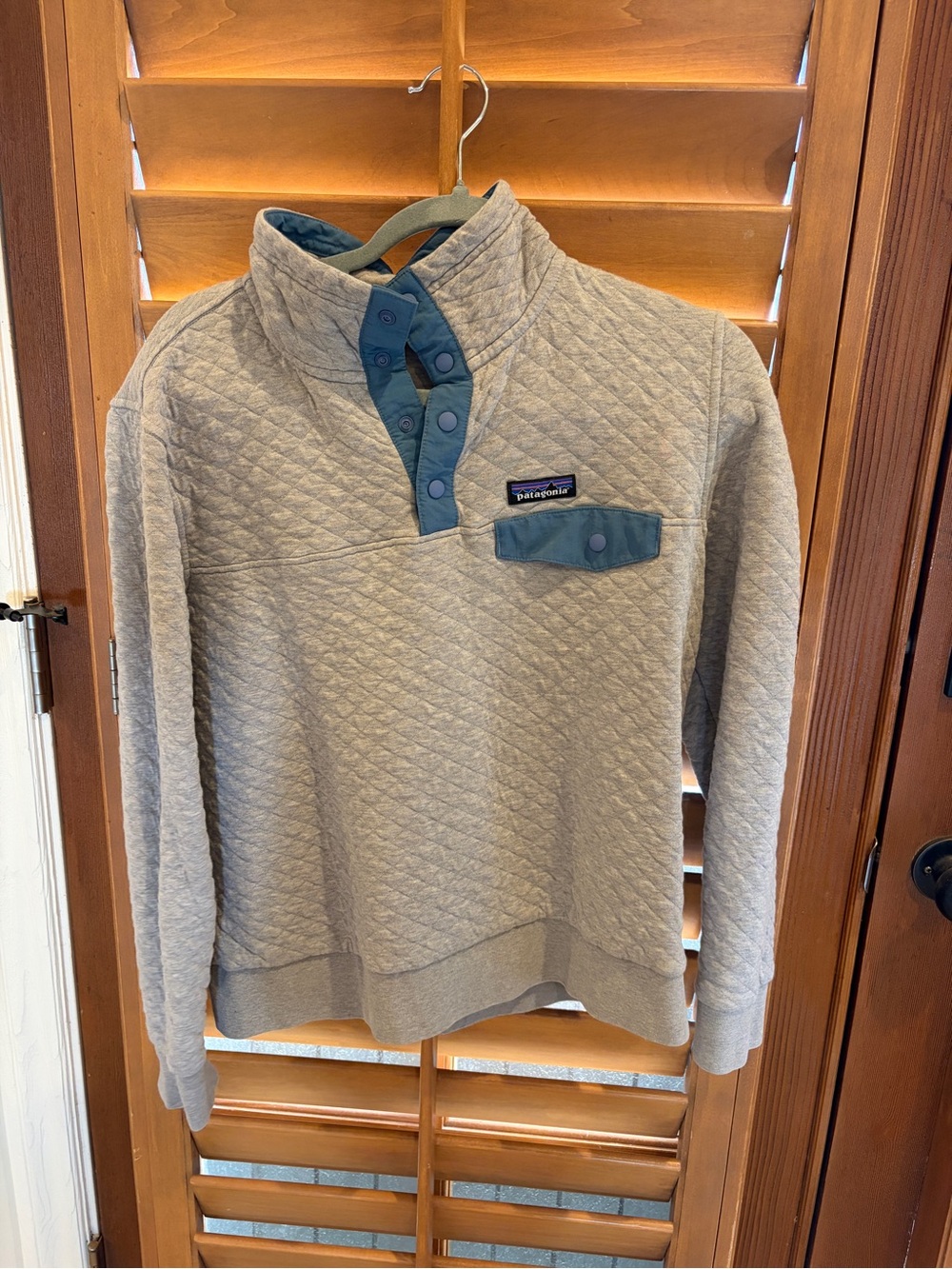 Patagonia Women's Organic Cotton Quilt Snap-T Pullover Drifter Gray Size M